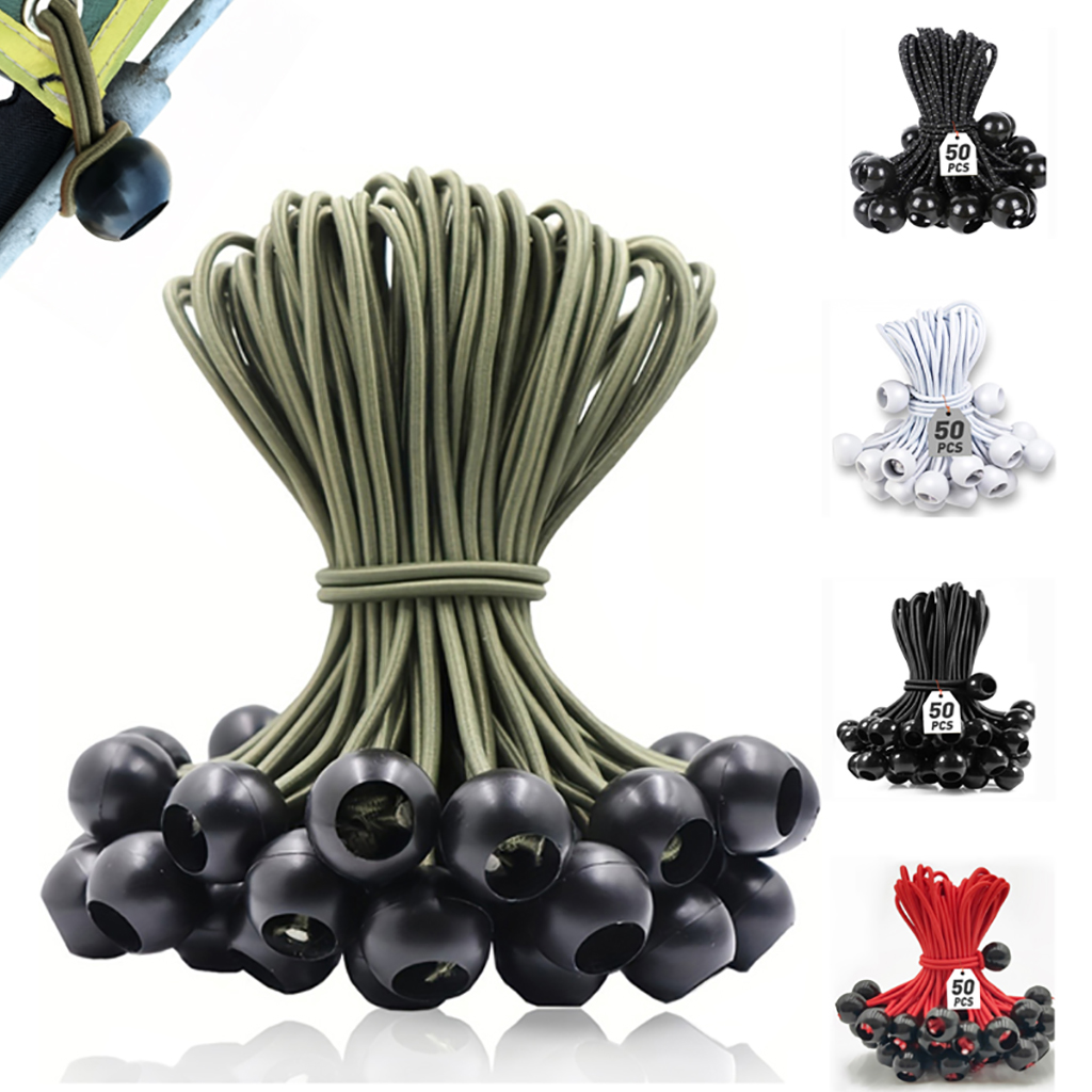 Outdoor Camping Tarp - Ball Bungee Cords Heavy Duty Elastic