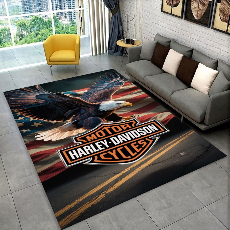 Camping Quad - Retro H-Harleys Racing Moto Non-Slip Area