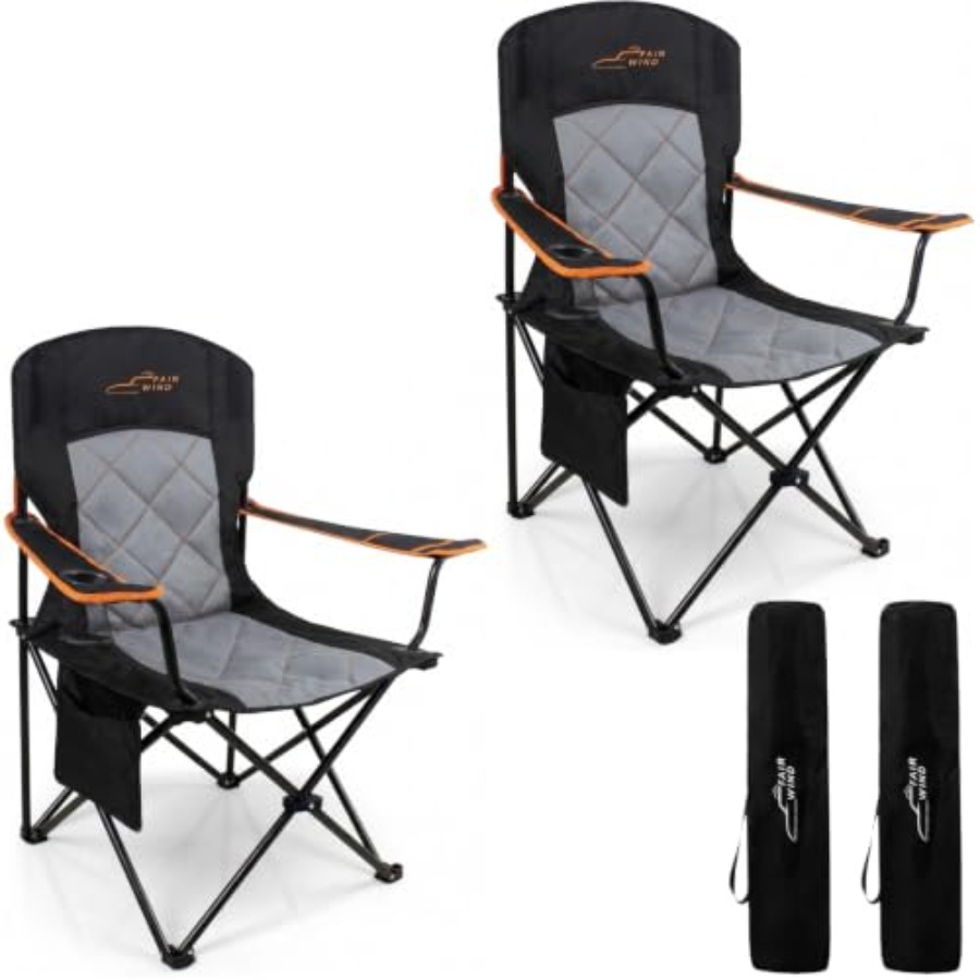 Camping Quad - Oversized Padded Camping Chair 2 Pack