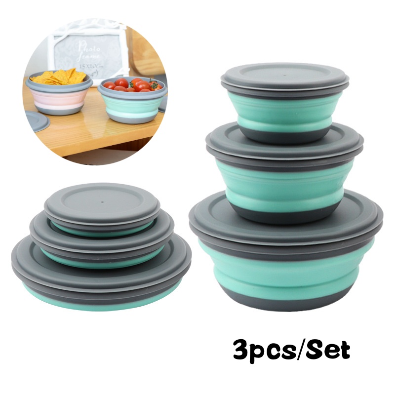 Outdoor Camping Dining Set - Portable Folding Lunch Box Bowl Sets
