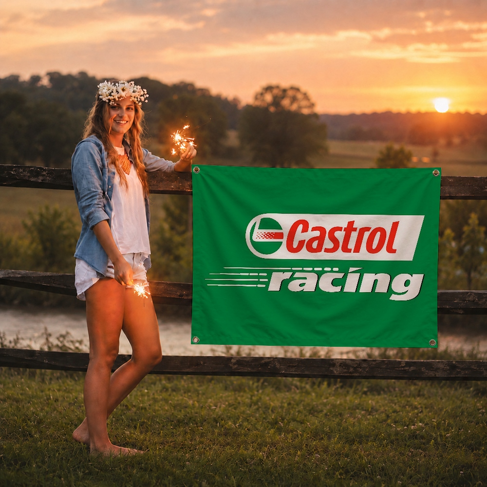 C-Castrol Moto Oil Brand Flag  - Camping Quad recension och pris