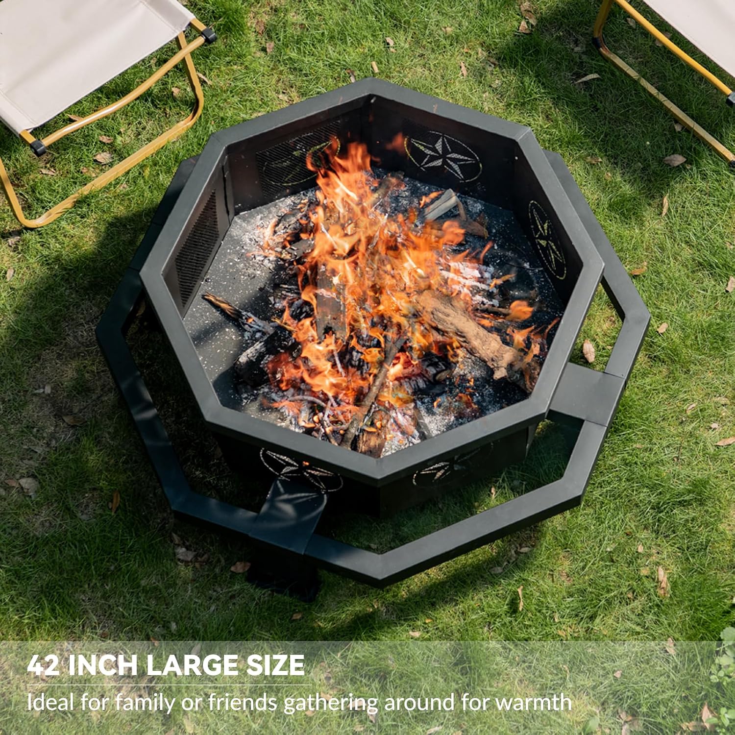 Outdoor Fire Pit with Fire Pok - Outdoor Camping Fireplace recension och pris
