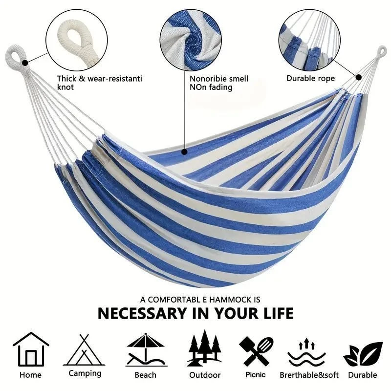 Canvas No Wooden Stick Hammock - Outdoor Camping Hammock recension och pris