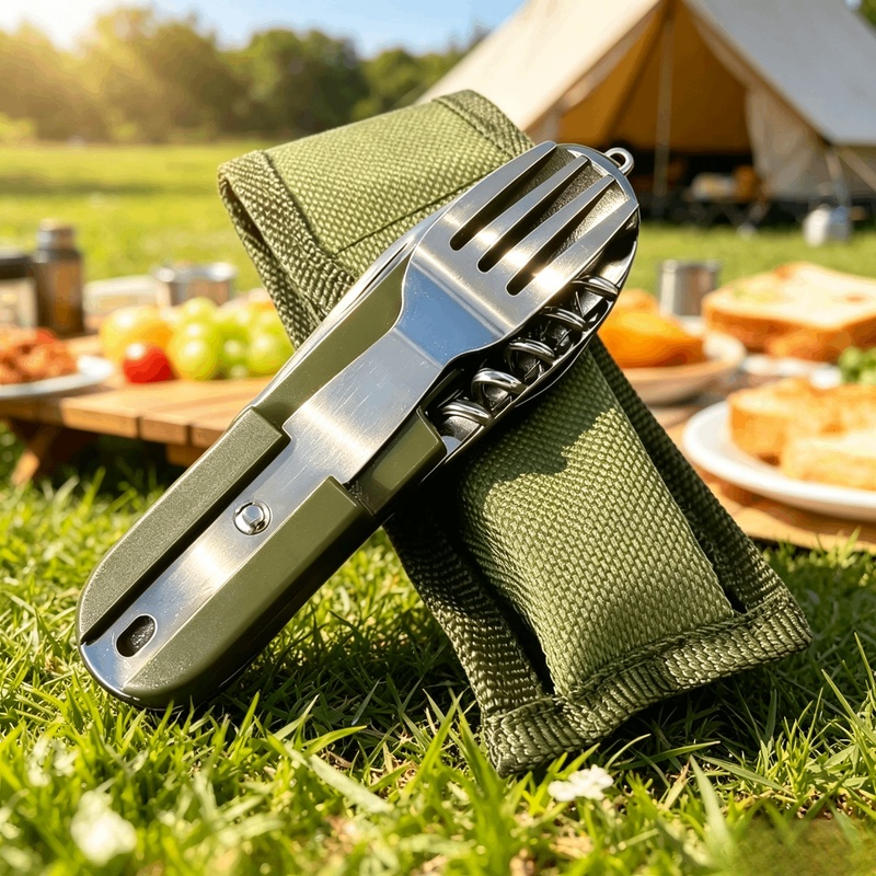 Stainless Steel 7 in 1 Camping - Outdoor Camping Dining Set recension och pris