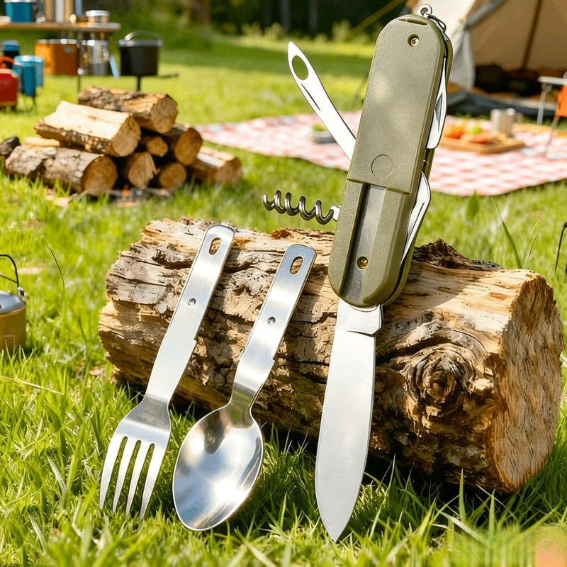 Stainless Steel 7 in 1 Camping - Outdoor Camping Dining Set recension och pris