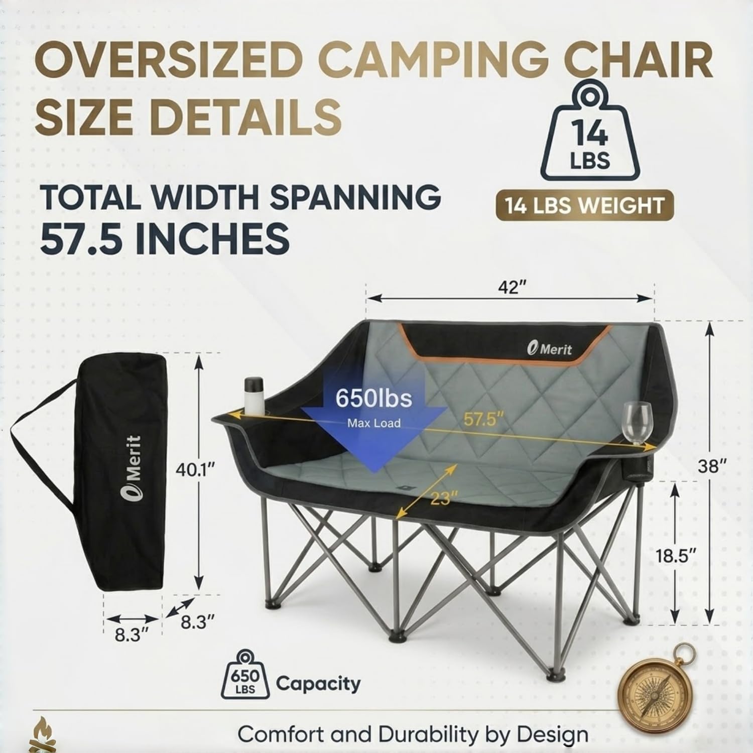 Heavy Duty 650LB Folding Campi - Camping Quad recension och pris