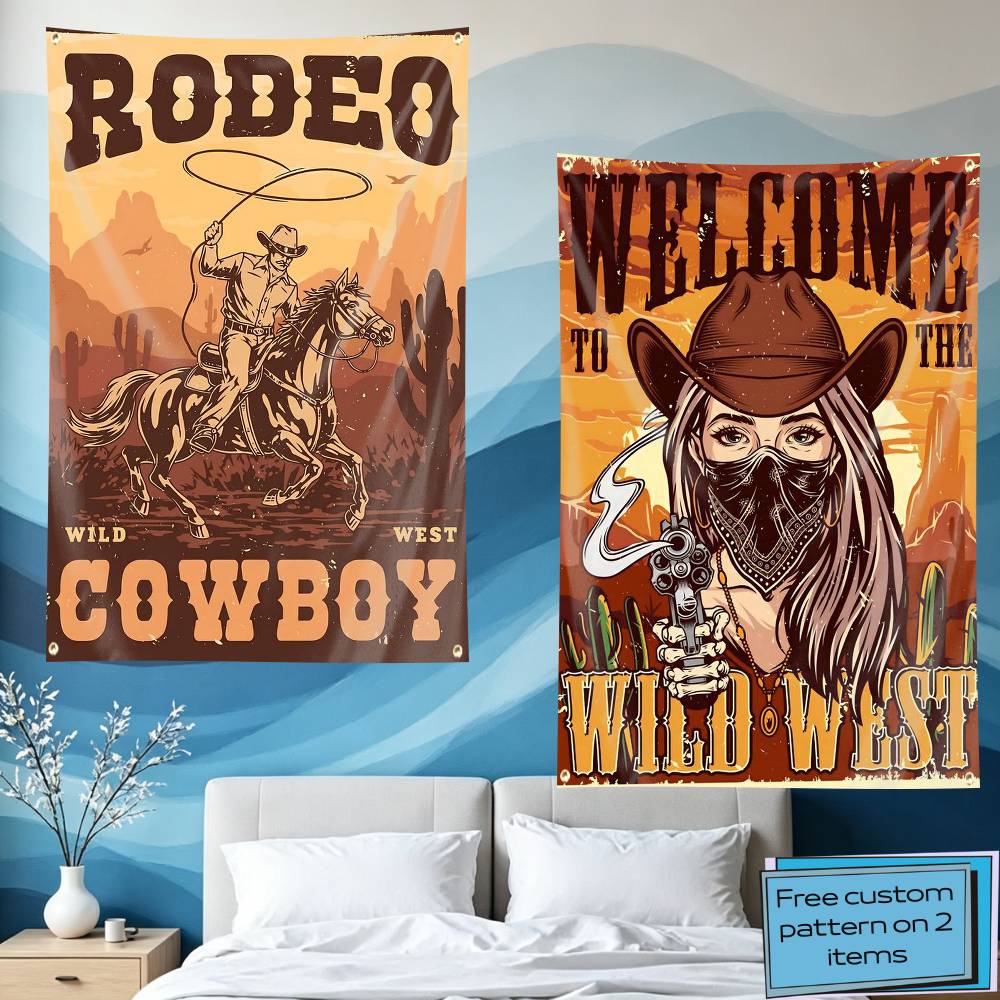 Retro Texas Western Cowboy Fla - Outdoor Camping In Texas recension och pris
