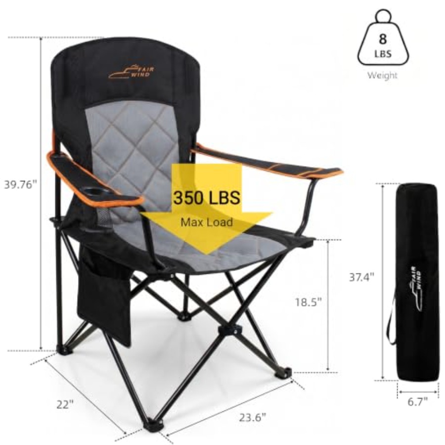 Oversized Padded Camping Chair - Camping Quad recension och pris