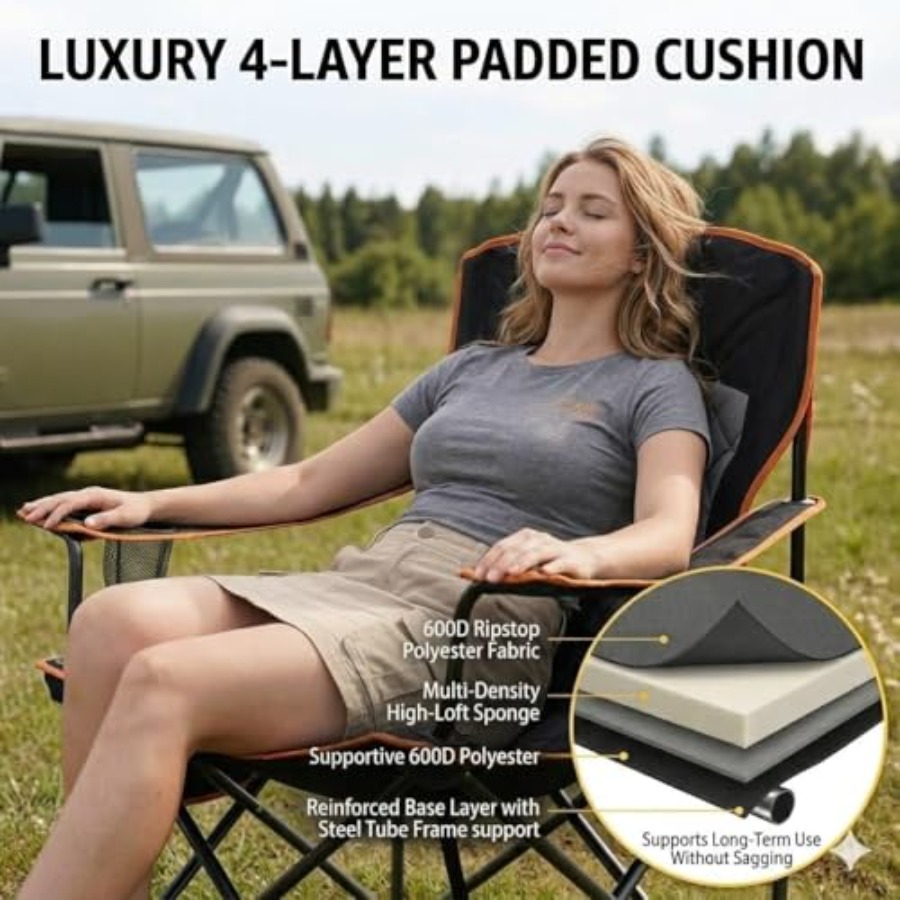 Oversized Padded Camping Chair - Camping Quad recension och pris