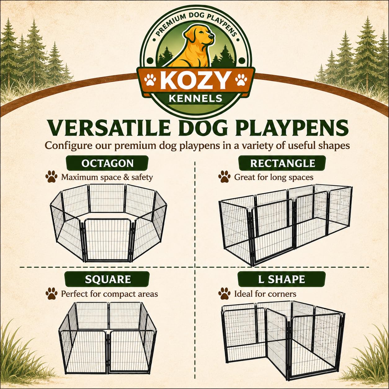 32'' 8 Panels Heavy Duty Dog P - Outdoor Camping Dog Fence recension och pris