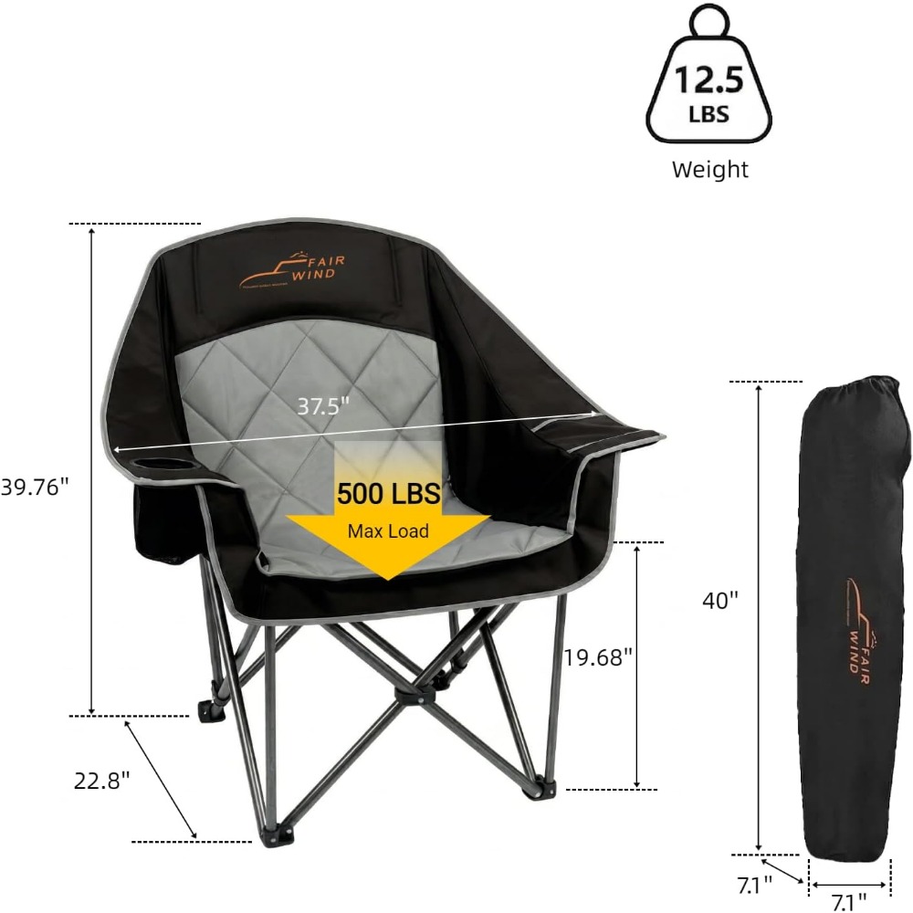 Oversized Padded Camping Chair - Camping Quad recension och pris