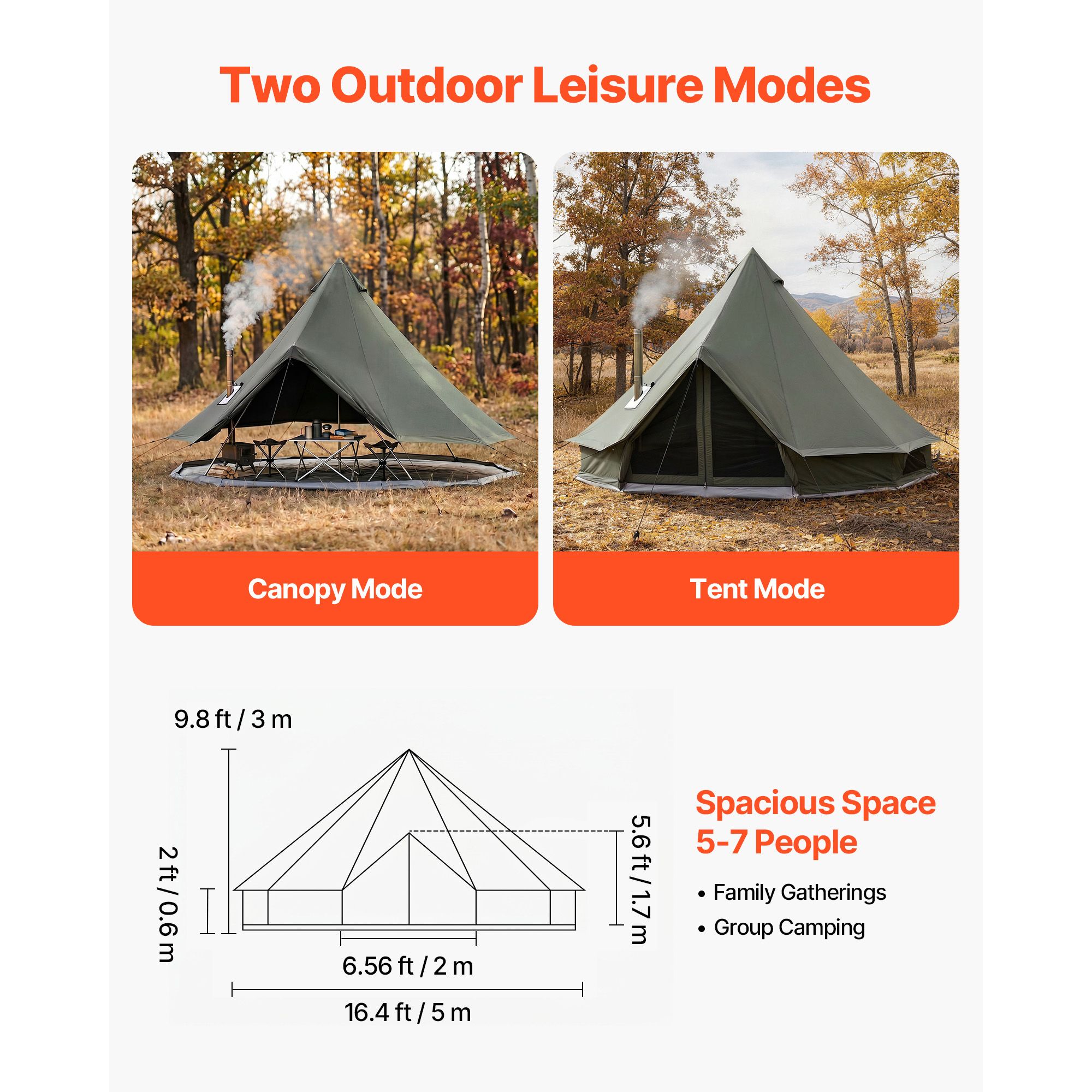 Canvas Bell Tent, 4 Seasons 16 - Outdoor Yurt Camping recension och pris