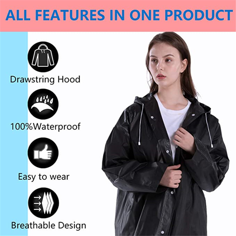Eva Unisex Raincoat Rainproof  - Outdoor Camping Activities For Adults recension och pris