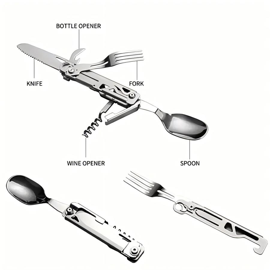1 pc 6 in 1 Multifunctional Cu - Outdoor Camping Meals recension och pris